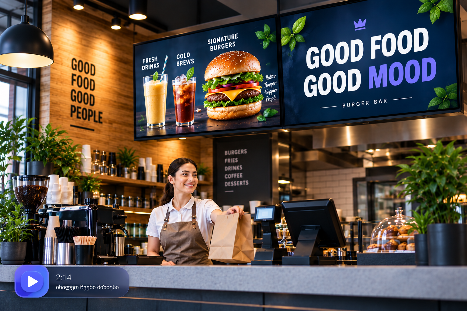 Digital signage გამოყენება რესტორანში